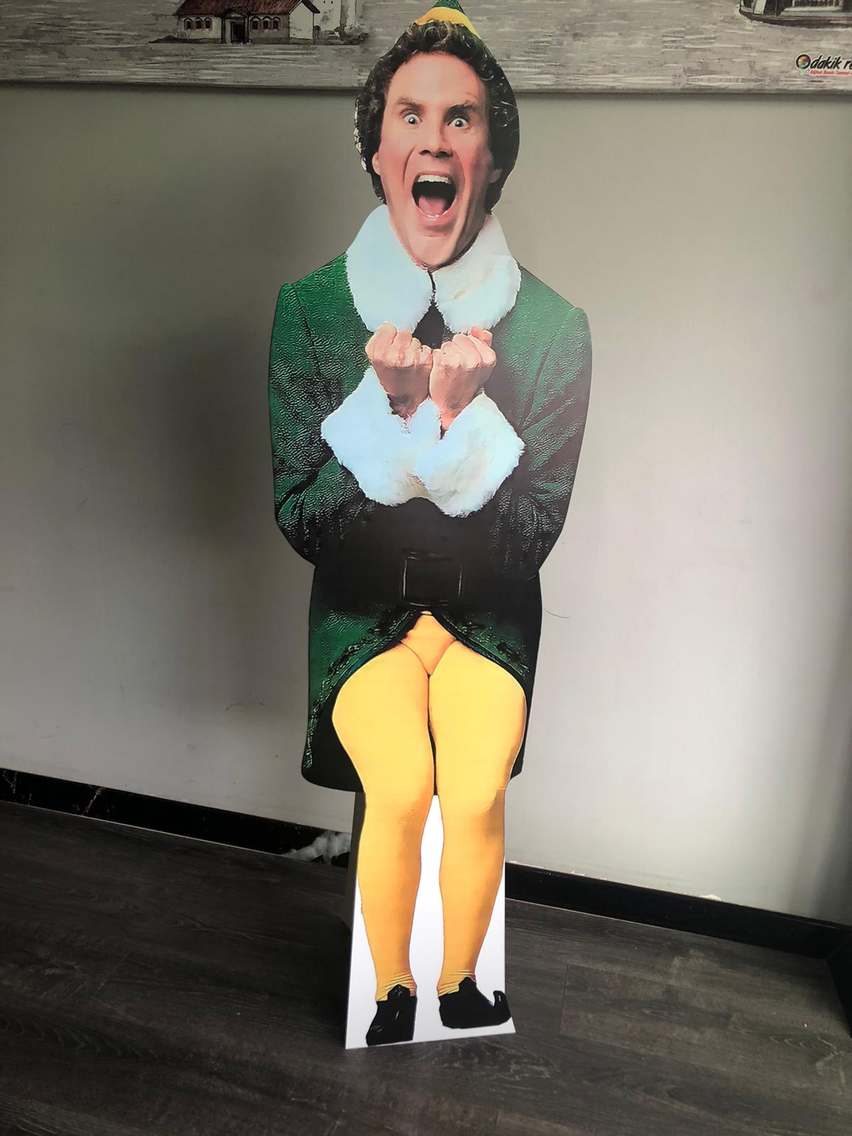 Elfo Eccitato Cartone Ritagliato Modello Standup Buddy L'Elfo Icona di Natale Figura Modello